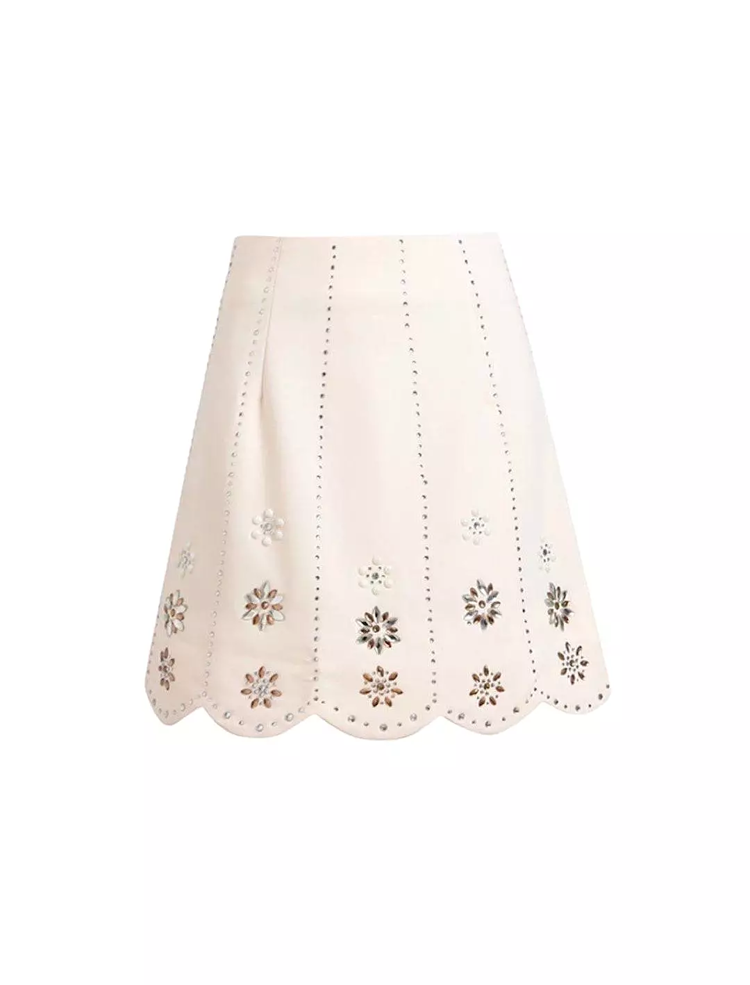 Floral Beaded Diamond Short Skirt