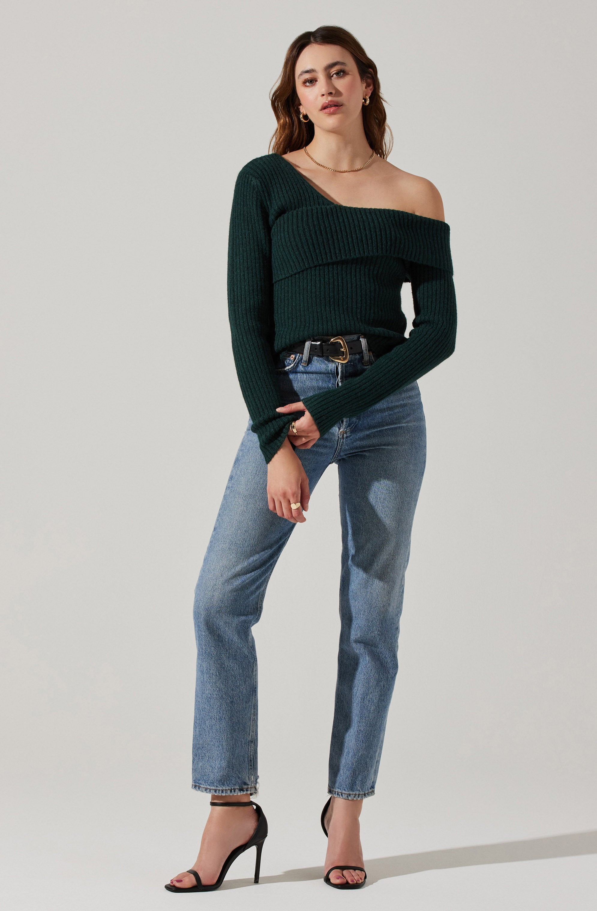 Foldover Asymmetrical Sweater