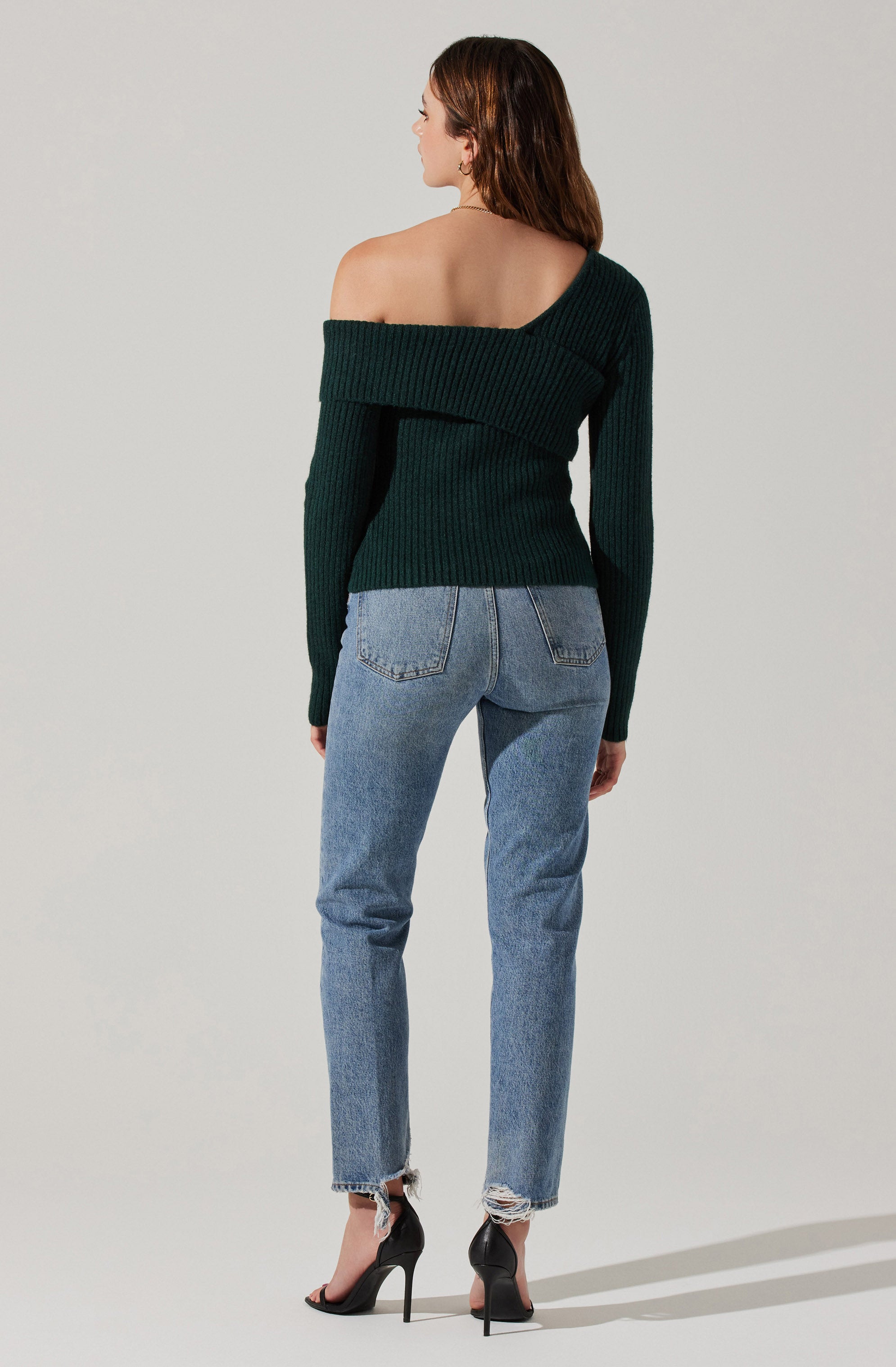 Foldover Asymmetrical Sweater