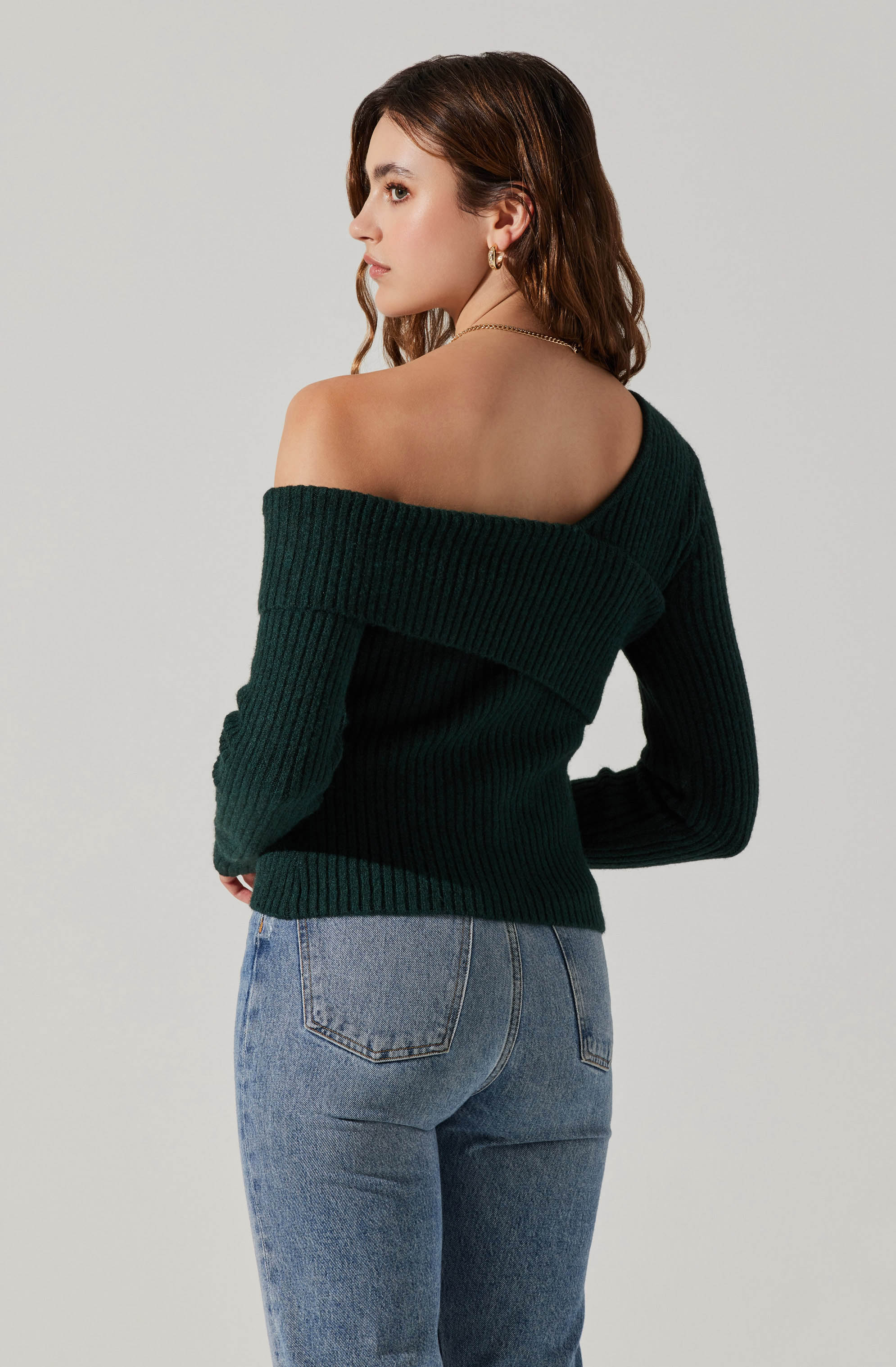 Foldover Asymmetrical Sweater