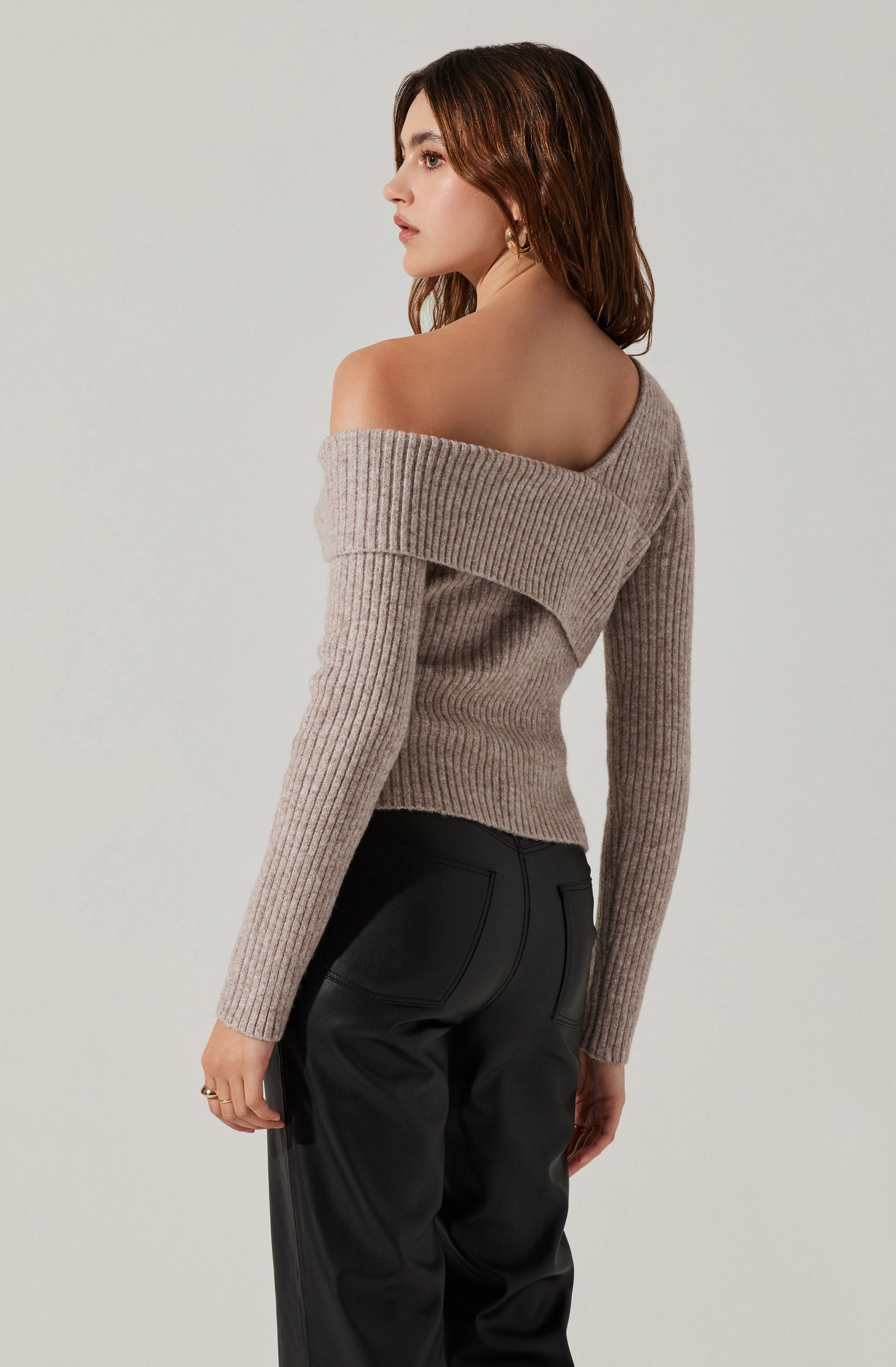 Foldover Asymmetrical Sweater