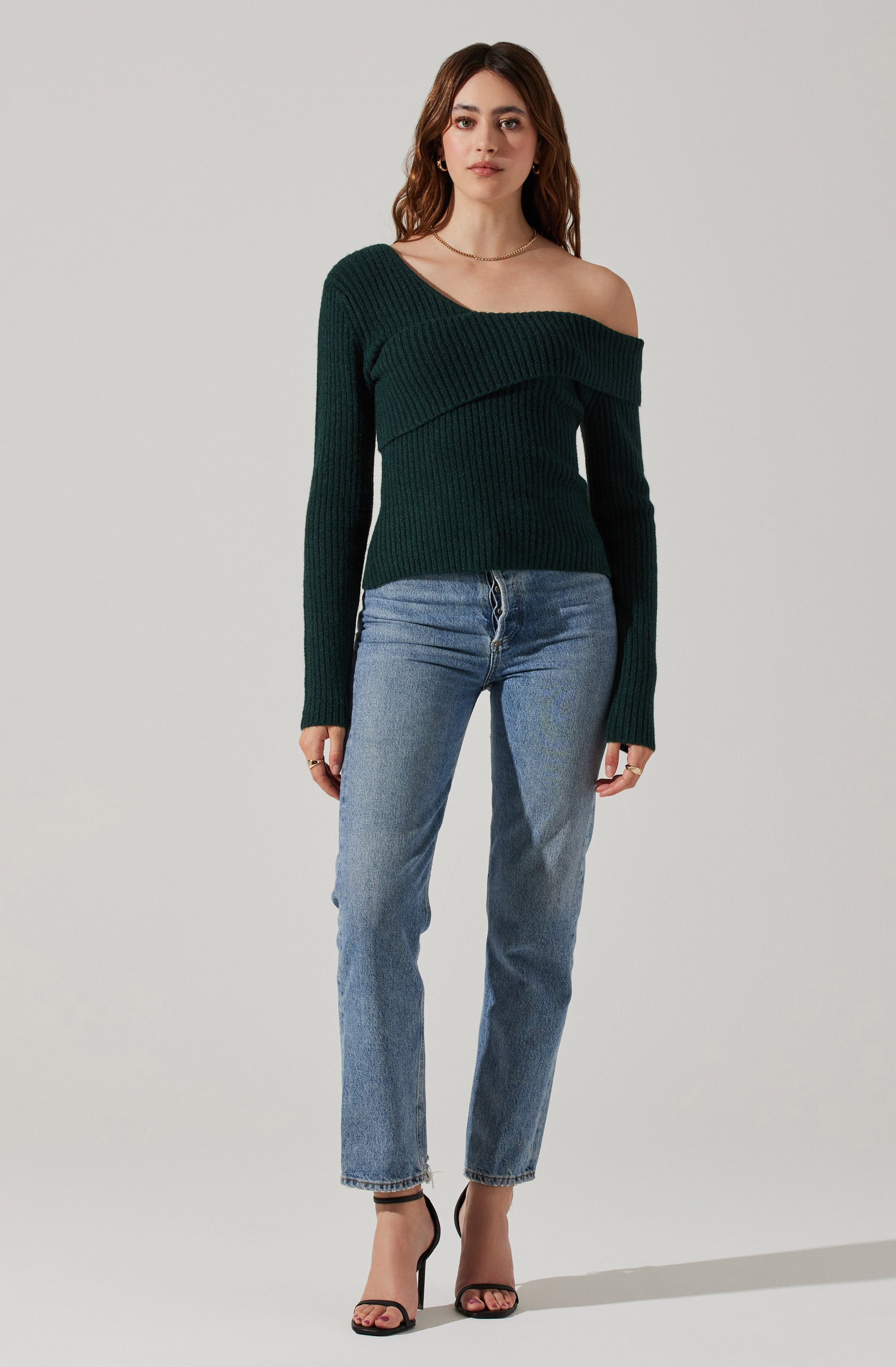 Foldover Asymmetrical Sweater