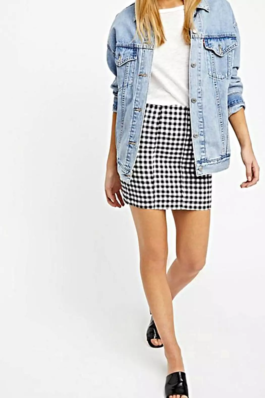 Free People Black Gingham Mini Skirt - Buy Now!