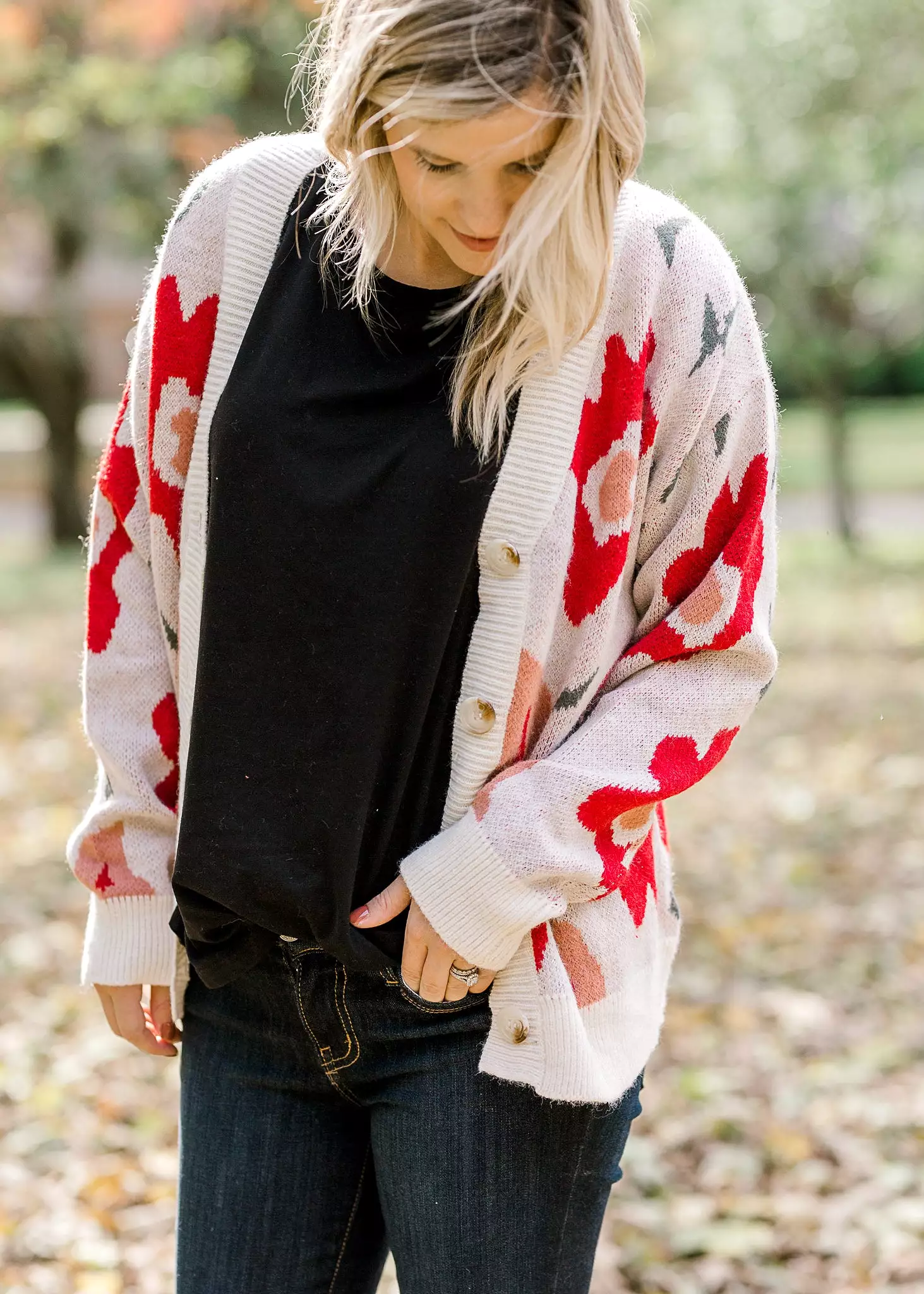 Fun Cardigan with X Flowers