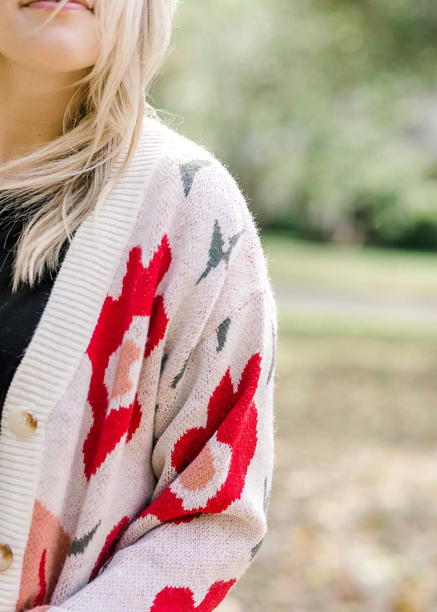 Fun Cardigan with X Flowers