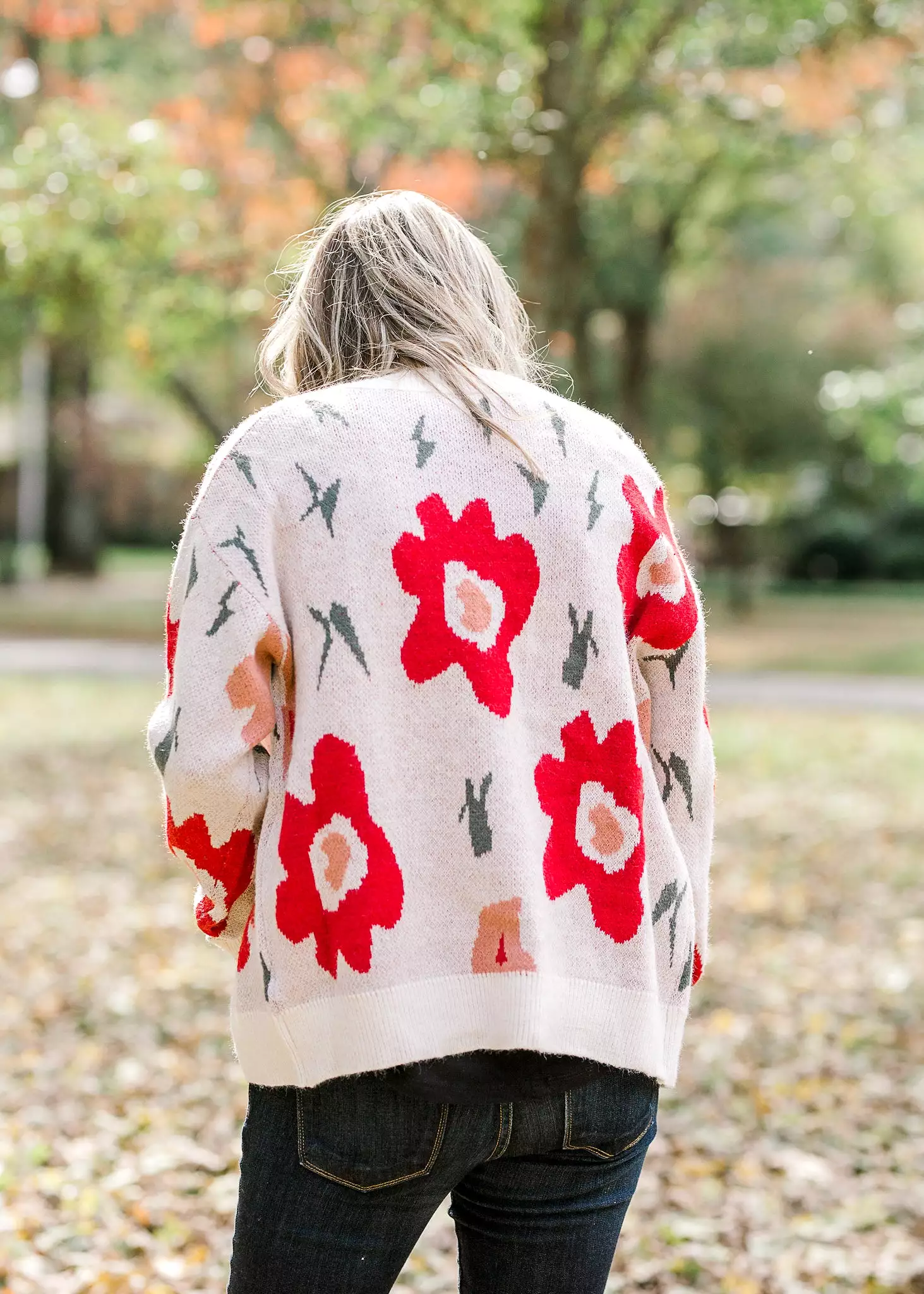 Fun Cardigan with X Flowers