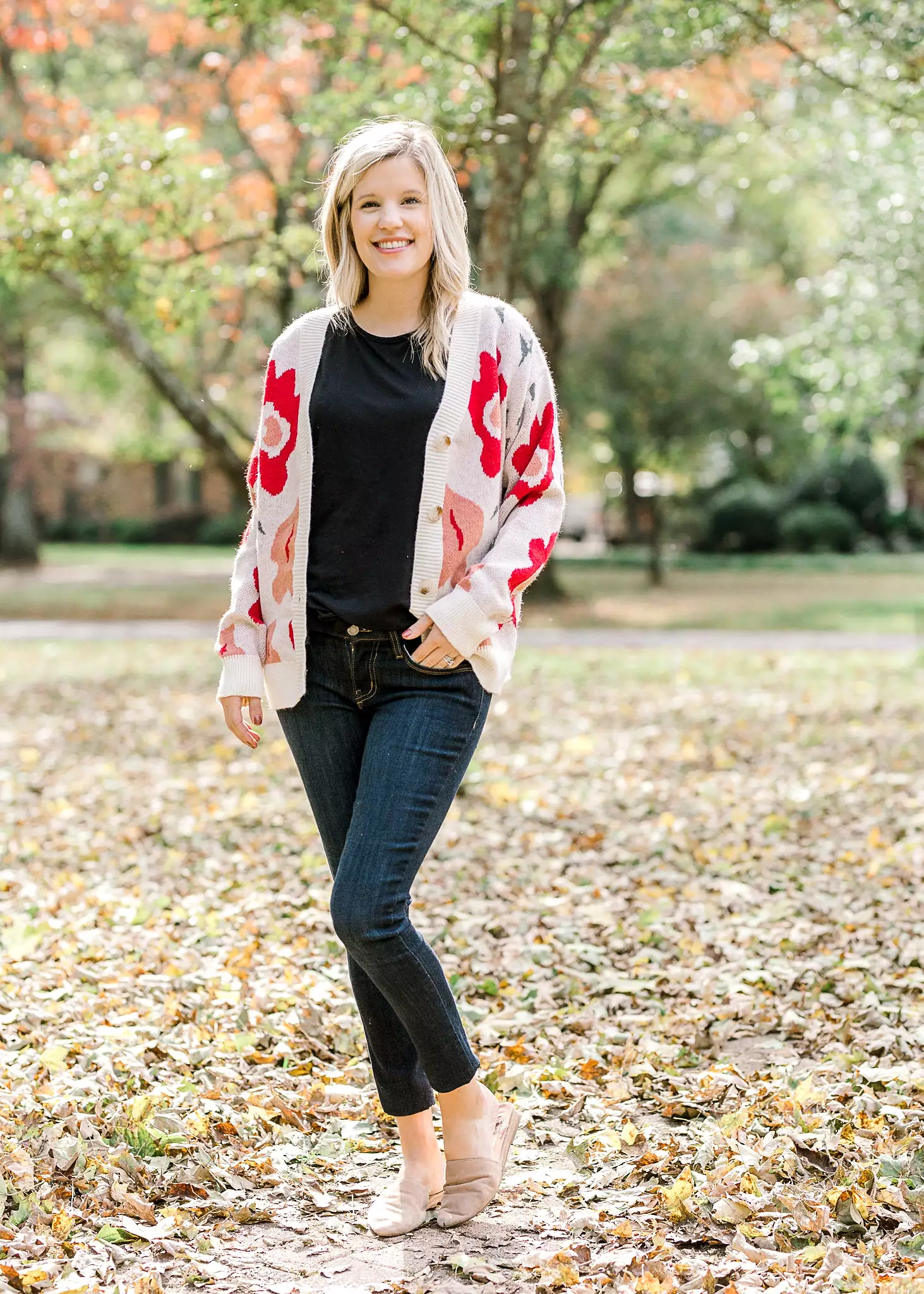 Fun Cardigan with X Flowers