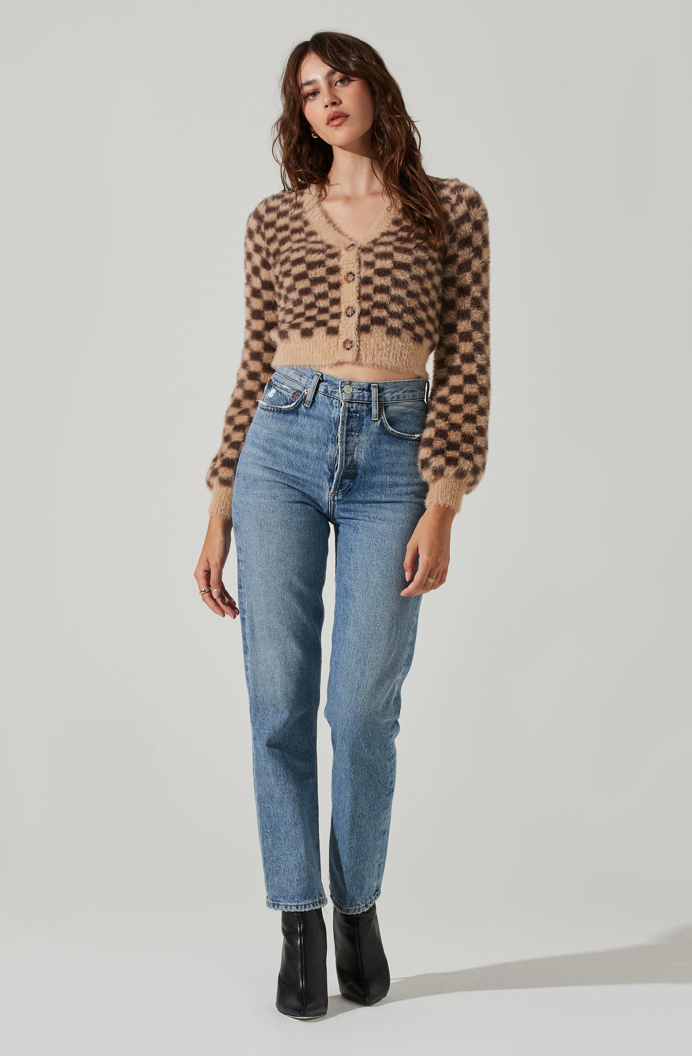 Fuzzy Knit Cropped Cardigan - Check Price+Availability