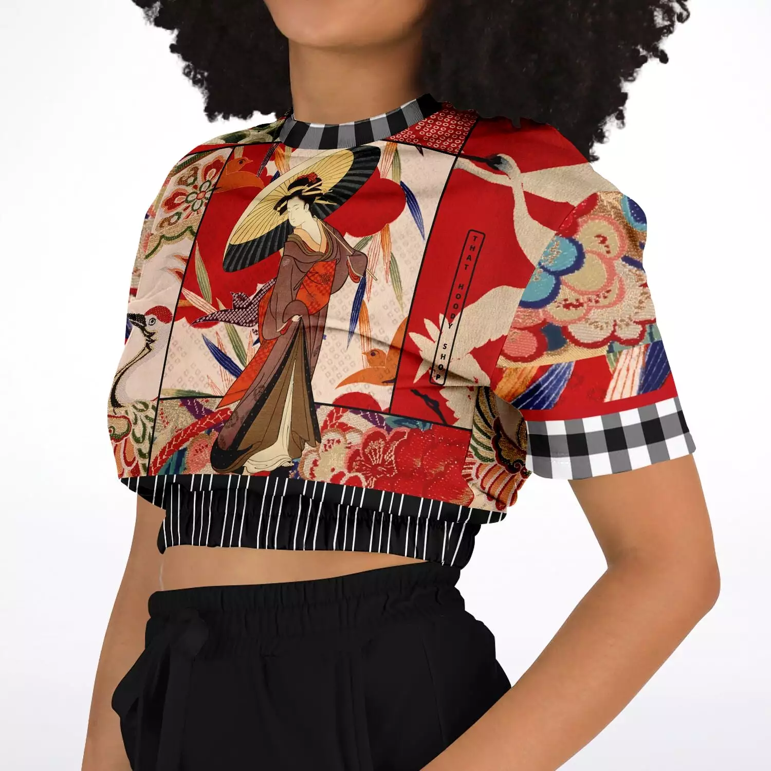 Geisha Cropped Sweater - Short Sleeve, Eco-Poly