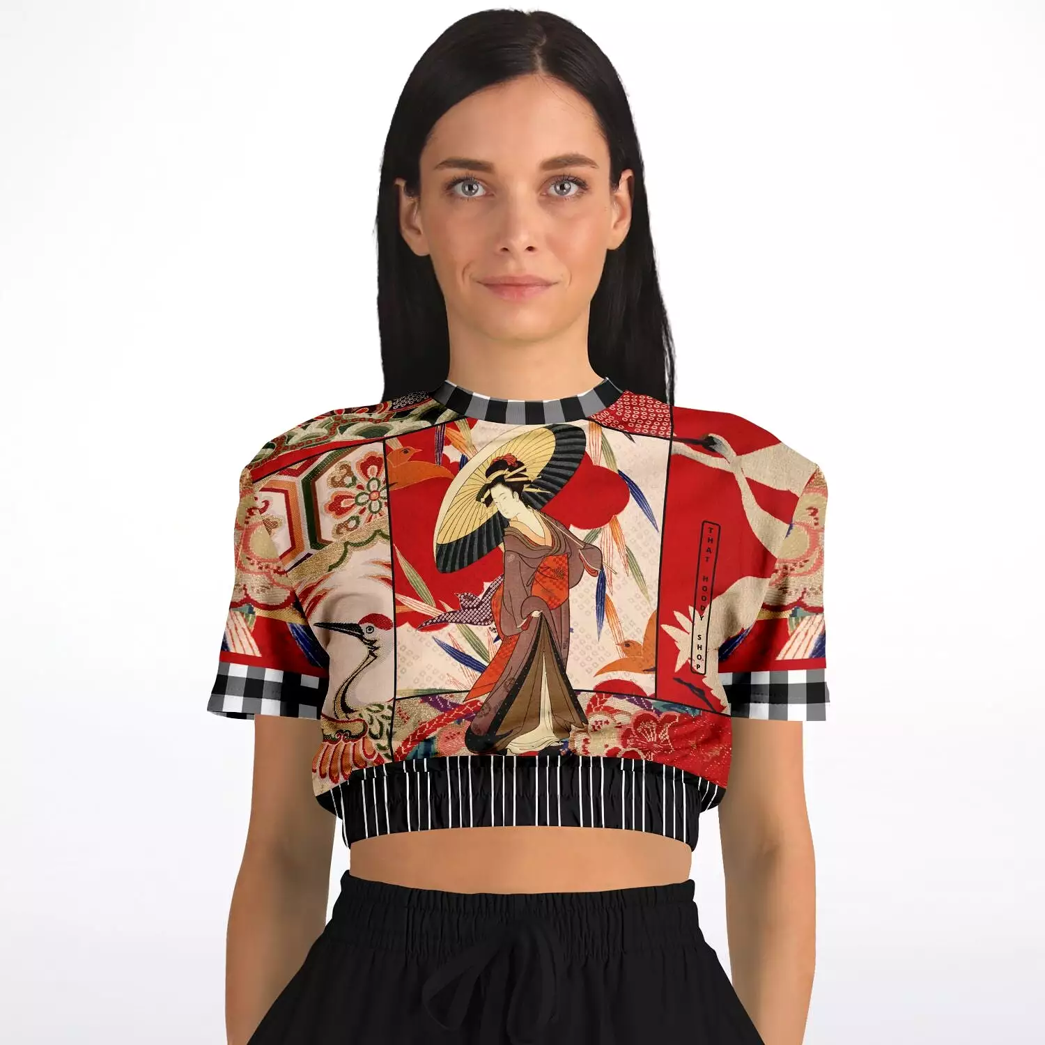 Geisha Cropped Sweater - Short Sleeve, Eco-Poly