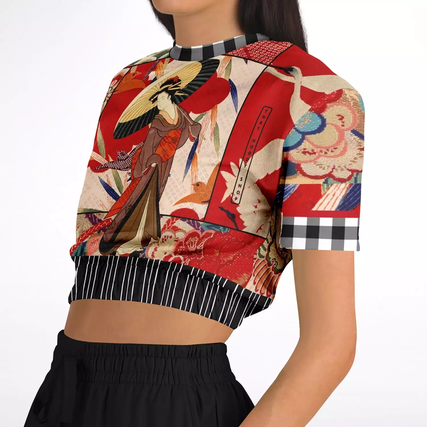 Geisha Cropped Sweater - Short Sleeve, Eco-Poly