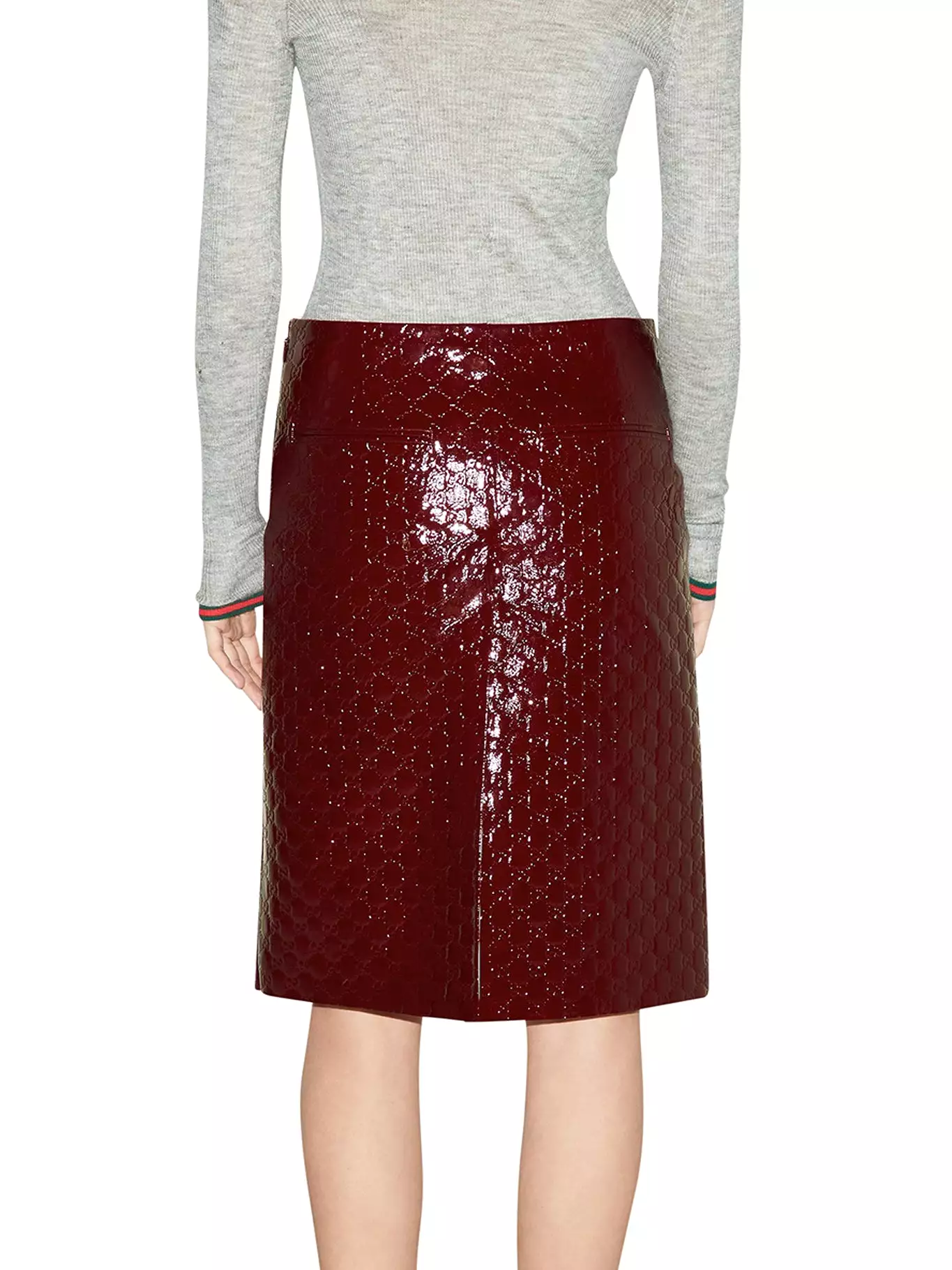 GG Motif Midi Skirt with Embossed Design