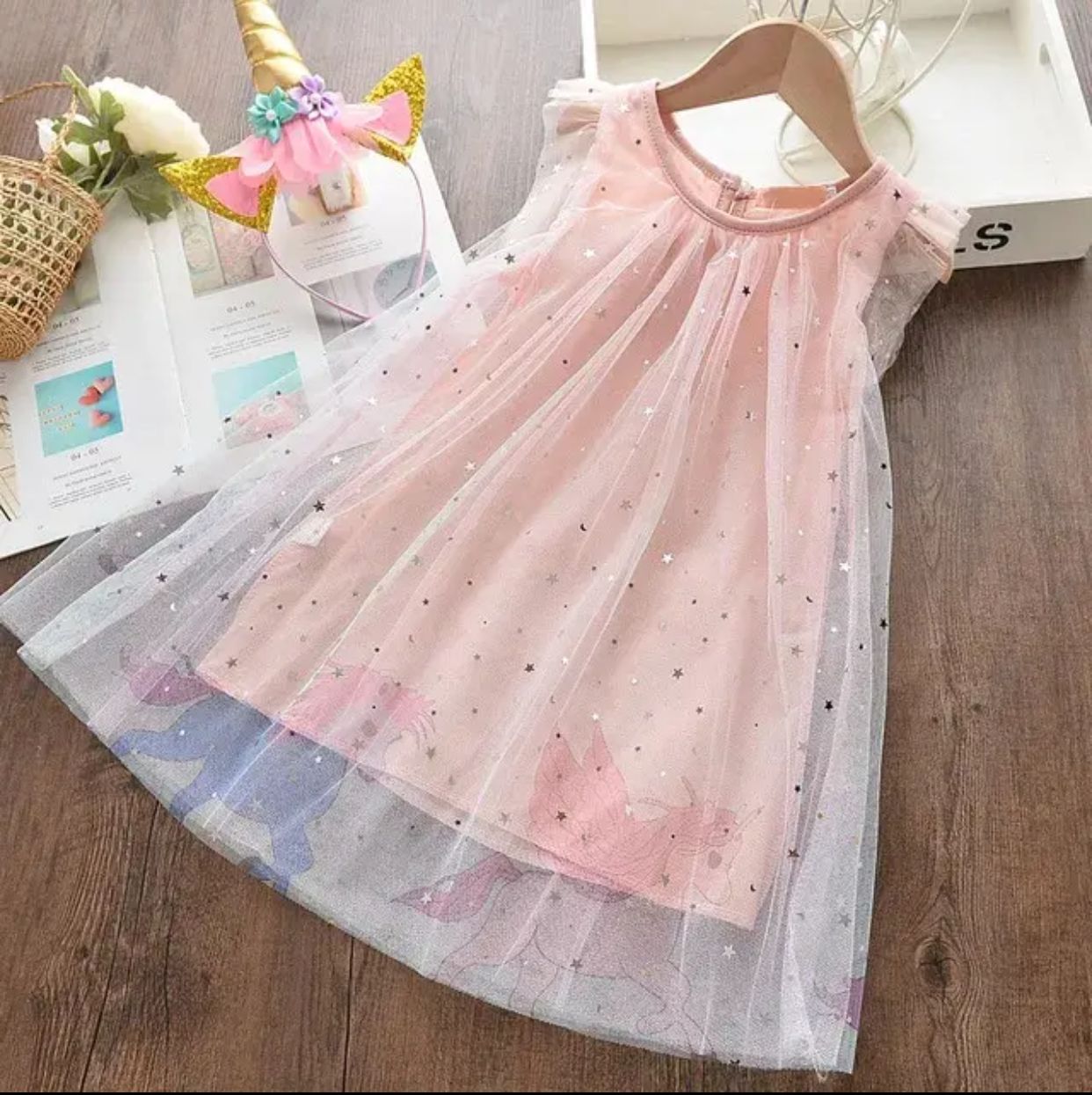 Girls Sleeveless Princess Dress with Headband 5-6 Years | S4427740