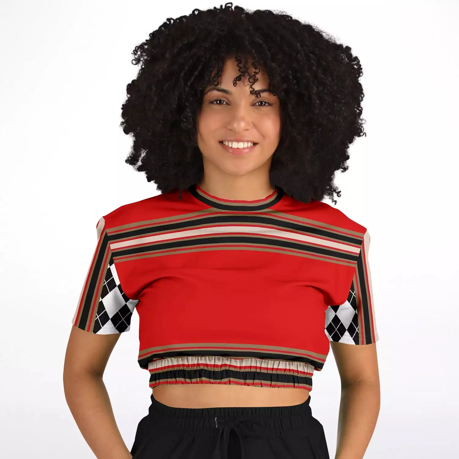 Gold Red Short Sleeve Eco-Poly Sweater - Shop Now