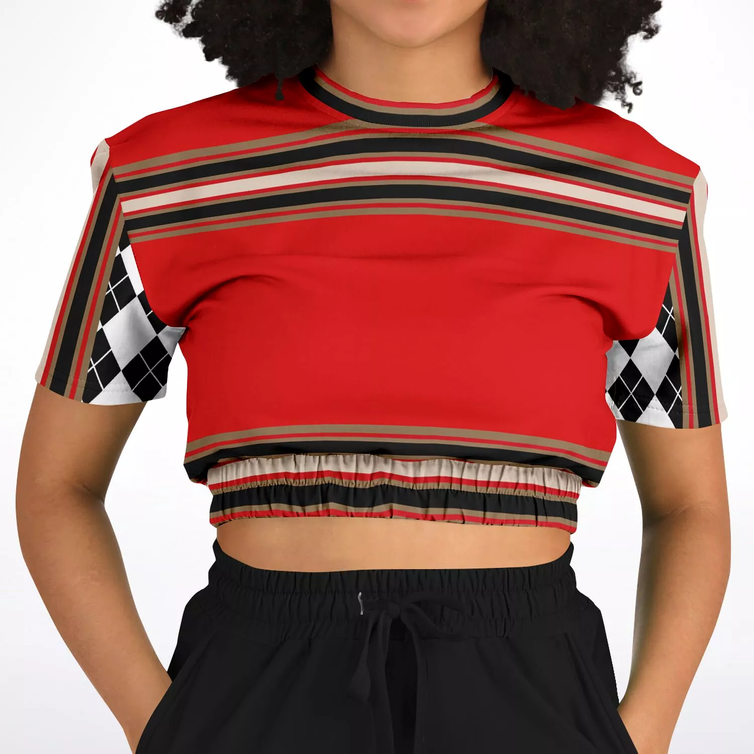 Gold Red Short Sleeve Eco-Poly Sweater - Shop Now