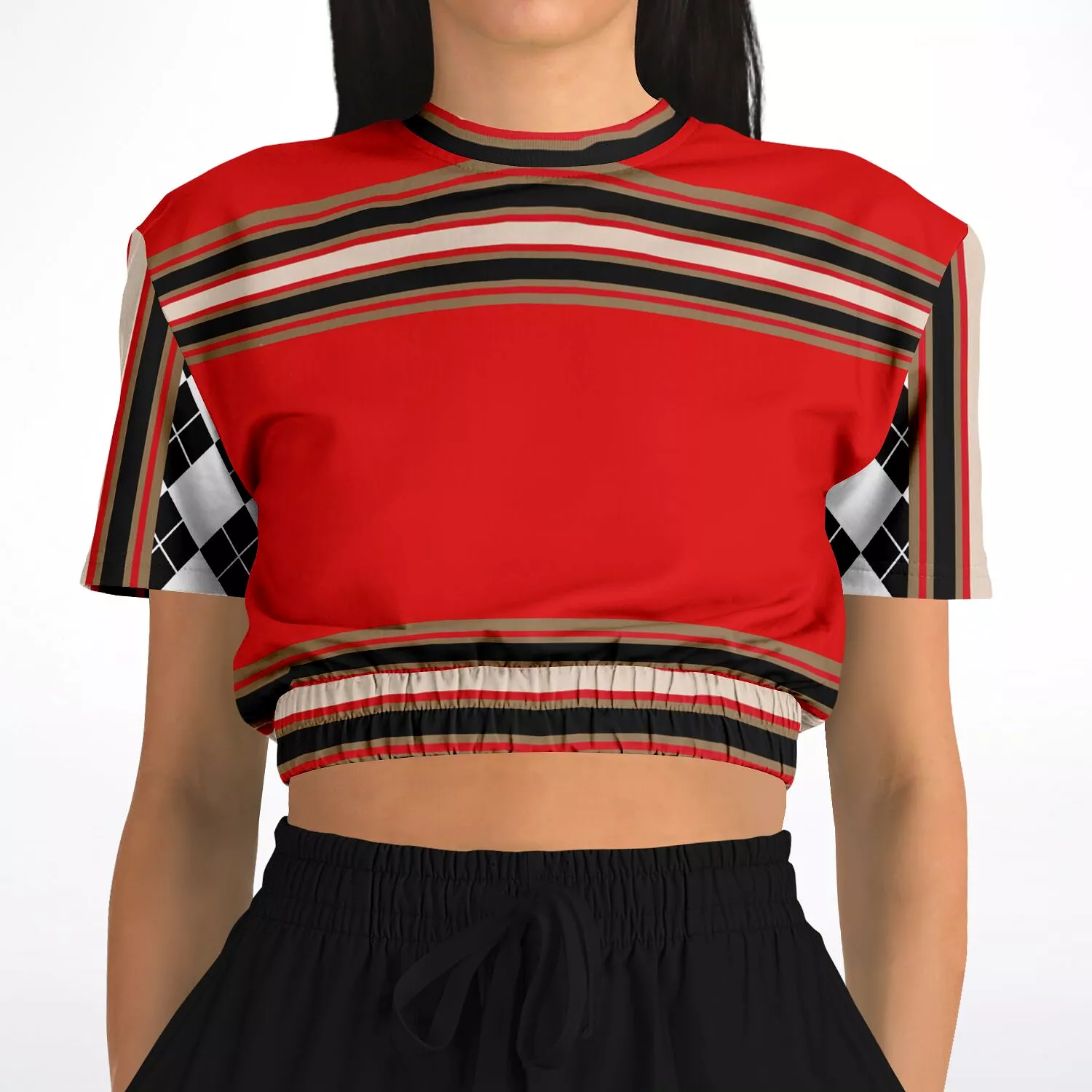 Gold Red Short Sleeve Eco-Poly Sweater - Shop Now