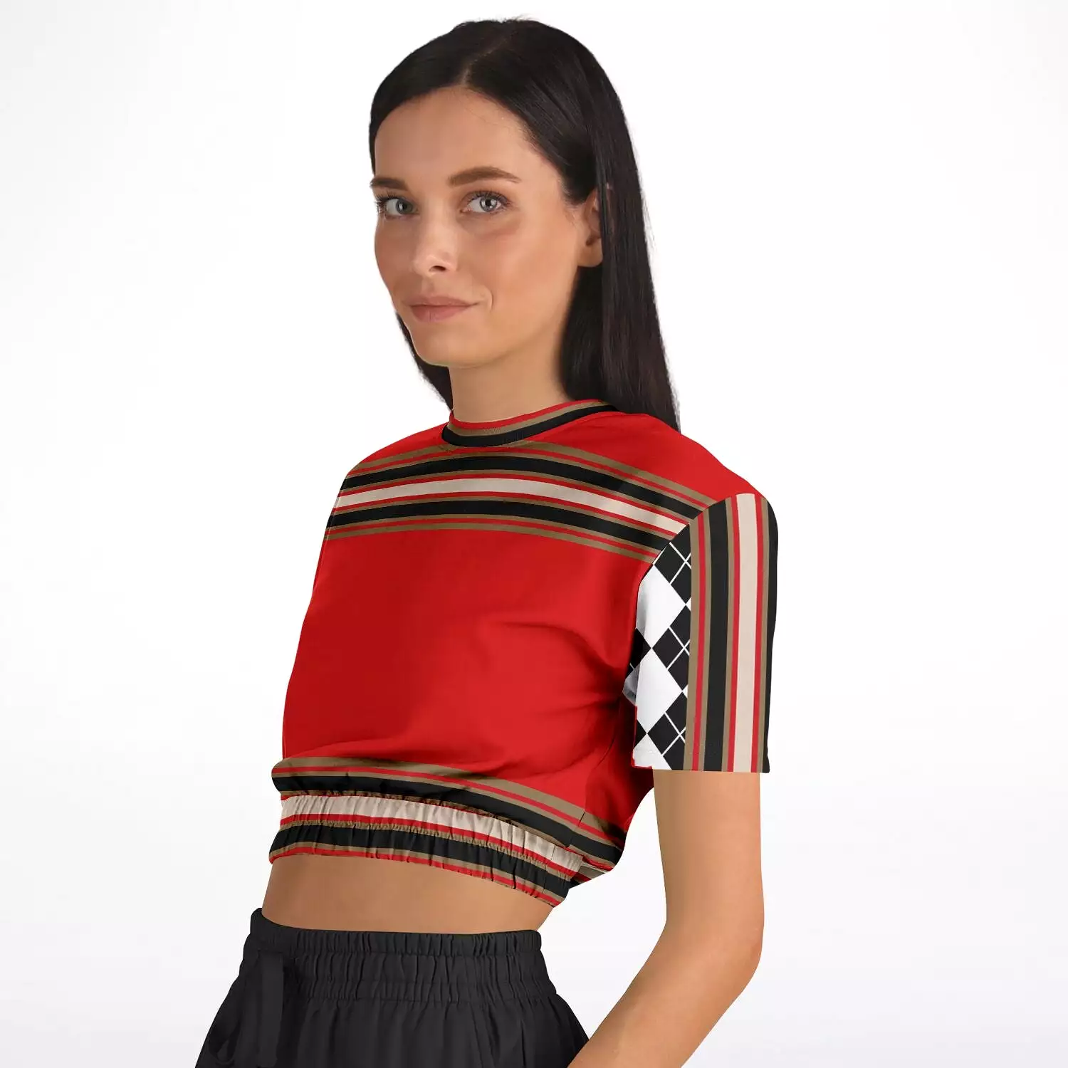 Gold Red Short Sleeve Eco-Poly Sweater - Shop Now