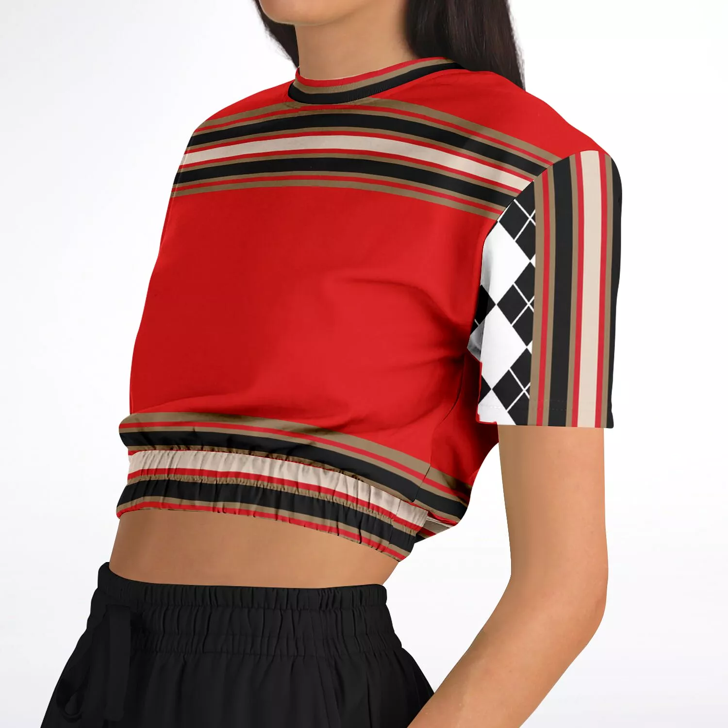 Gold Red Short Sleeve Eco-Poly Sweater - Shop Now