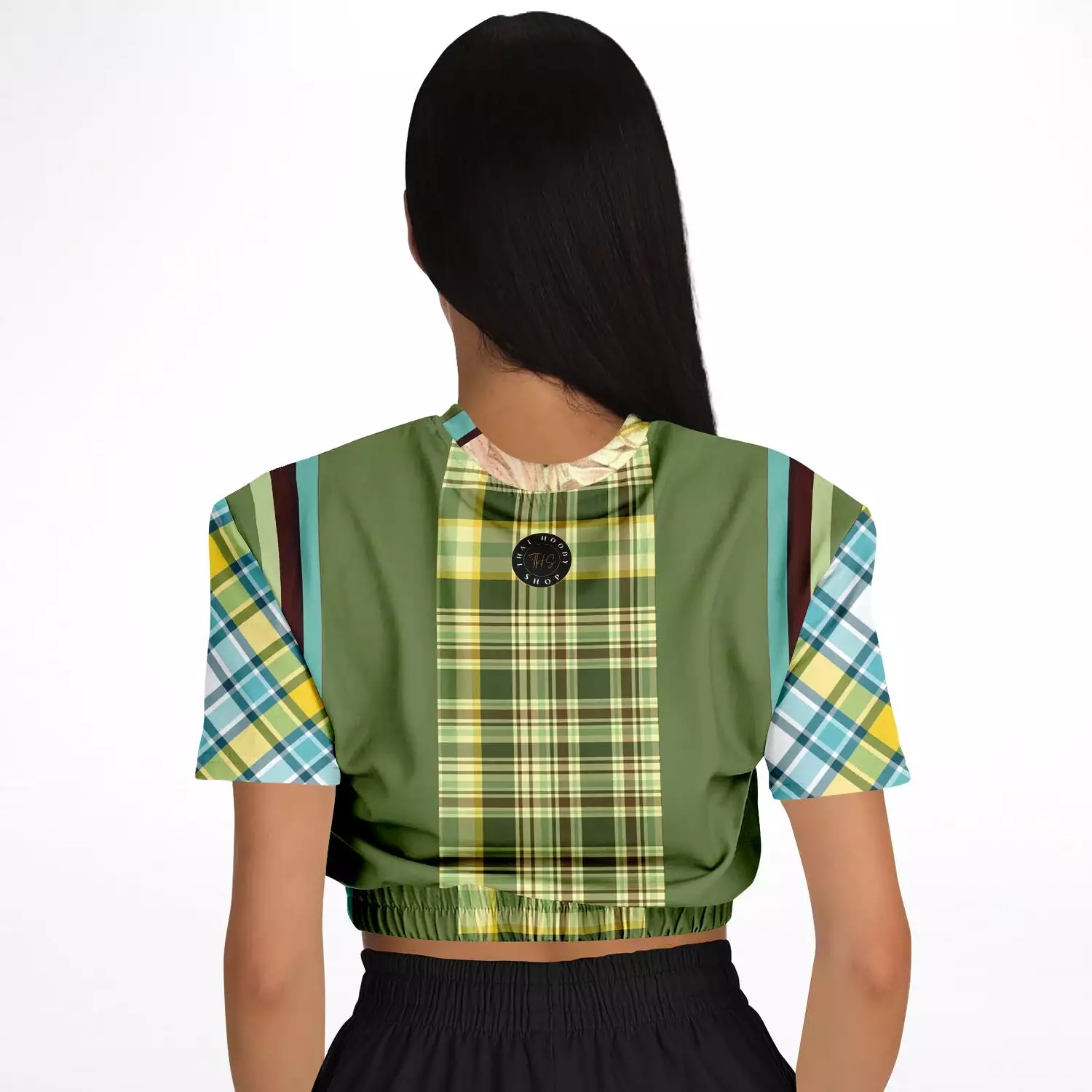 Green Caravan Plaid Crop Sweater