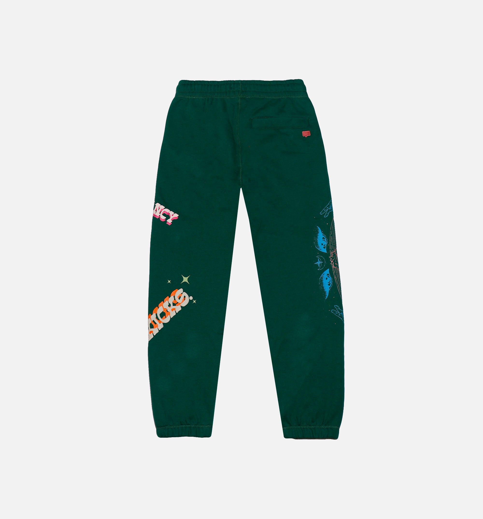 Green Fleece Jogger Pants for Men in No Vacancy