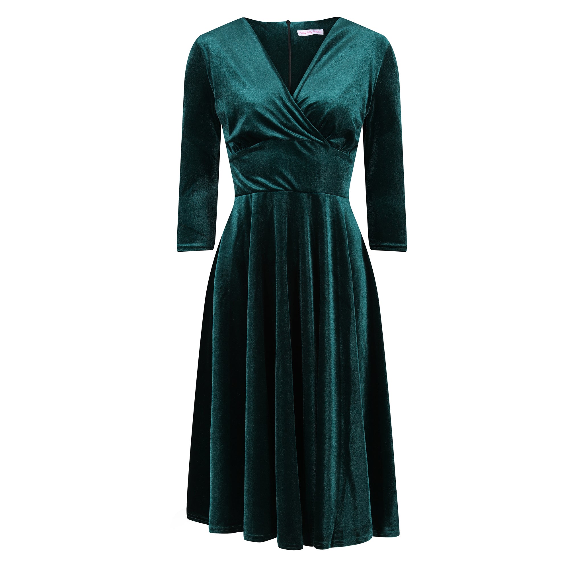 Green Velvet Retro Tea Dress