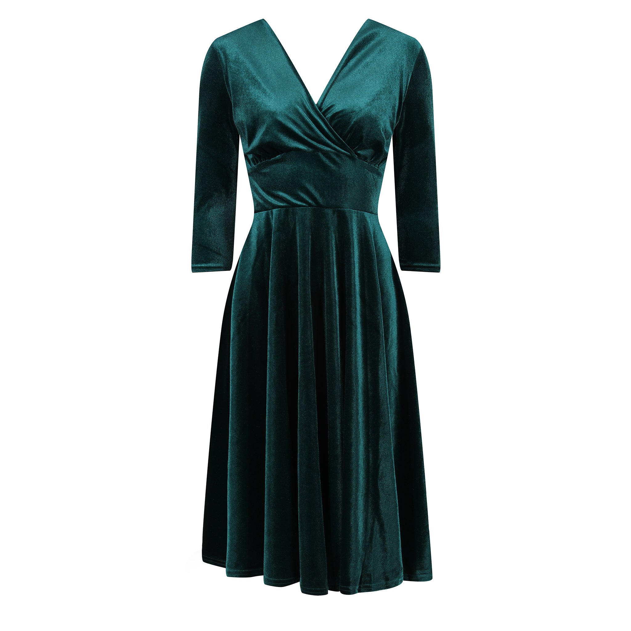 Green Velvet Retro Tea Dress