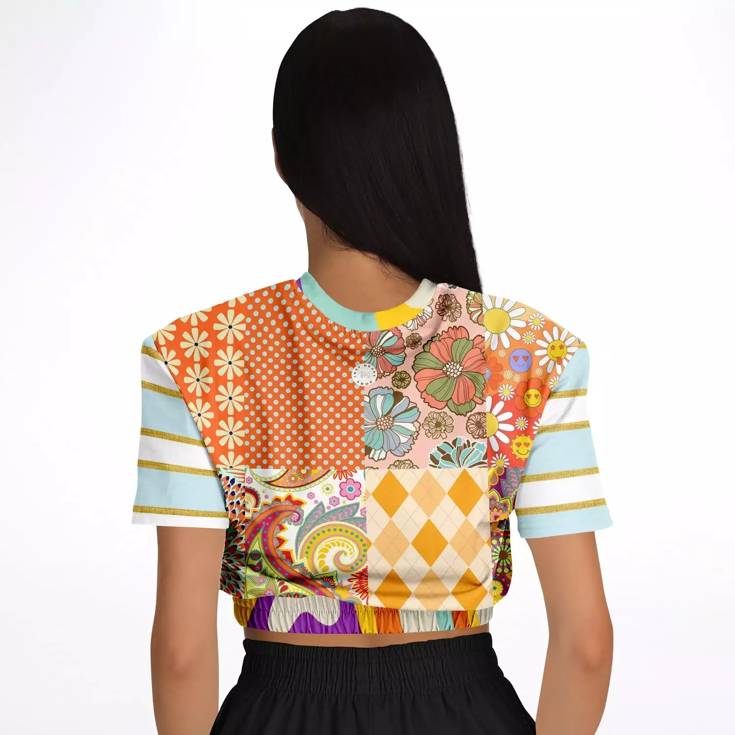 Happy Valley Floral Patchwork Cropped Sweater