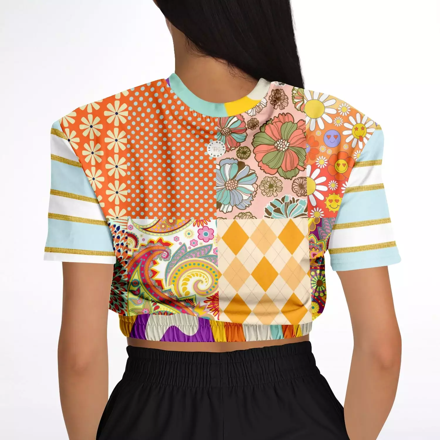 Happy Valley Floral Patchwork Cropped Sweater