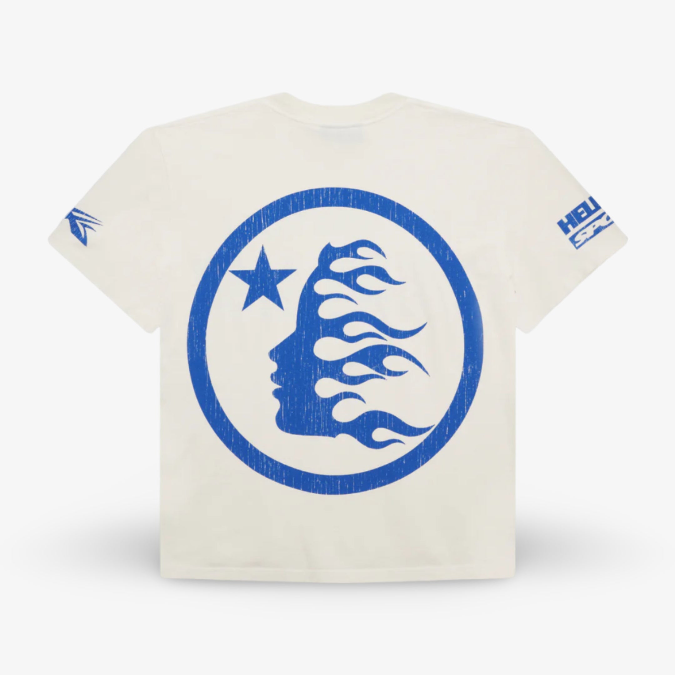 Hellstar Sports T-Shirt 'Beat Us!' White / Blue SS24 - Buy Now