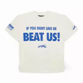 Hellstar Sports T-Shirt 'Beat Us!' White / Blue SS24 - Buy Now