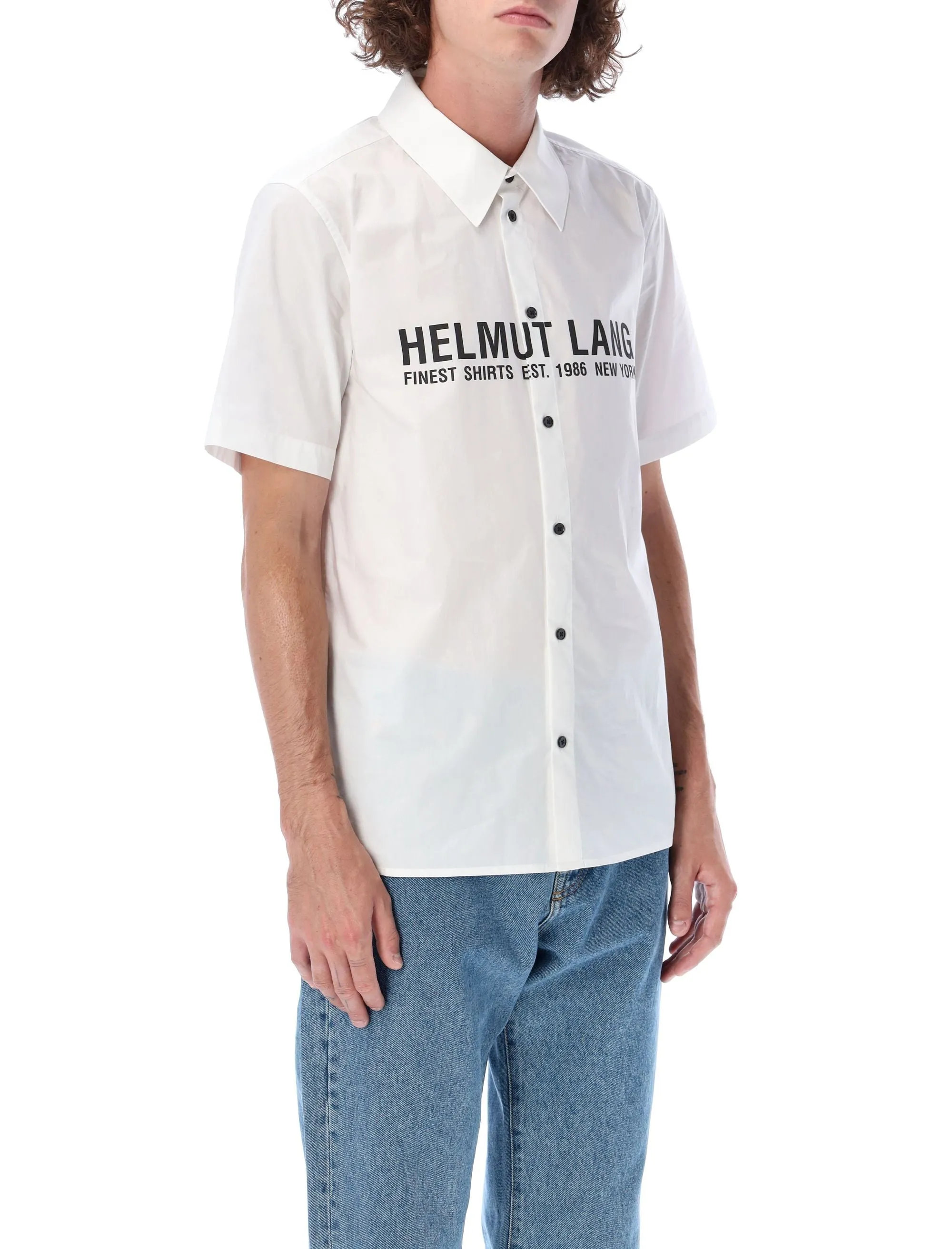 Helmut Lang Logo Print Short Sleeve Shirt