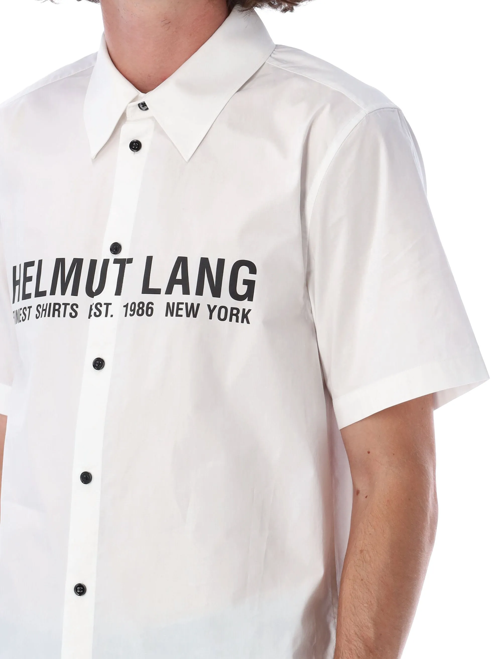 Helmut Lang Logo Print Short Sleeve Shirt