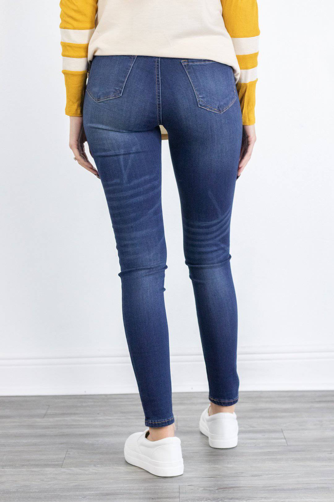 High-rise Indigo Skinny Jeans.