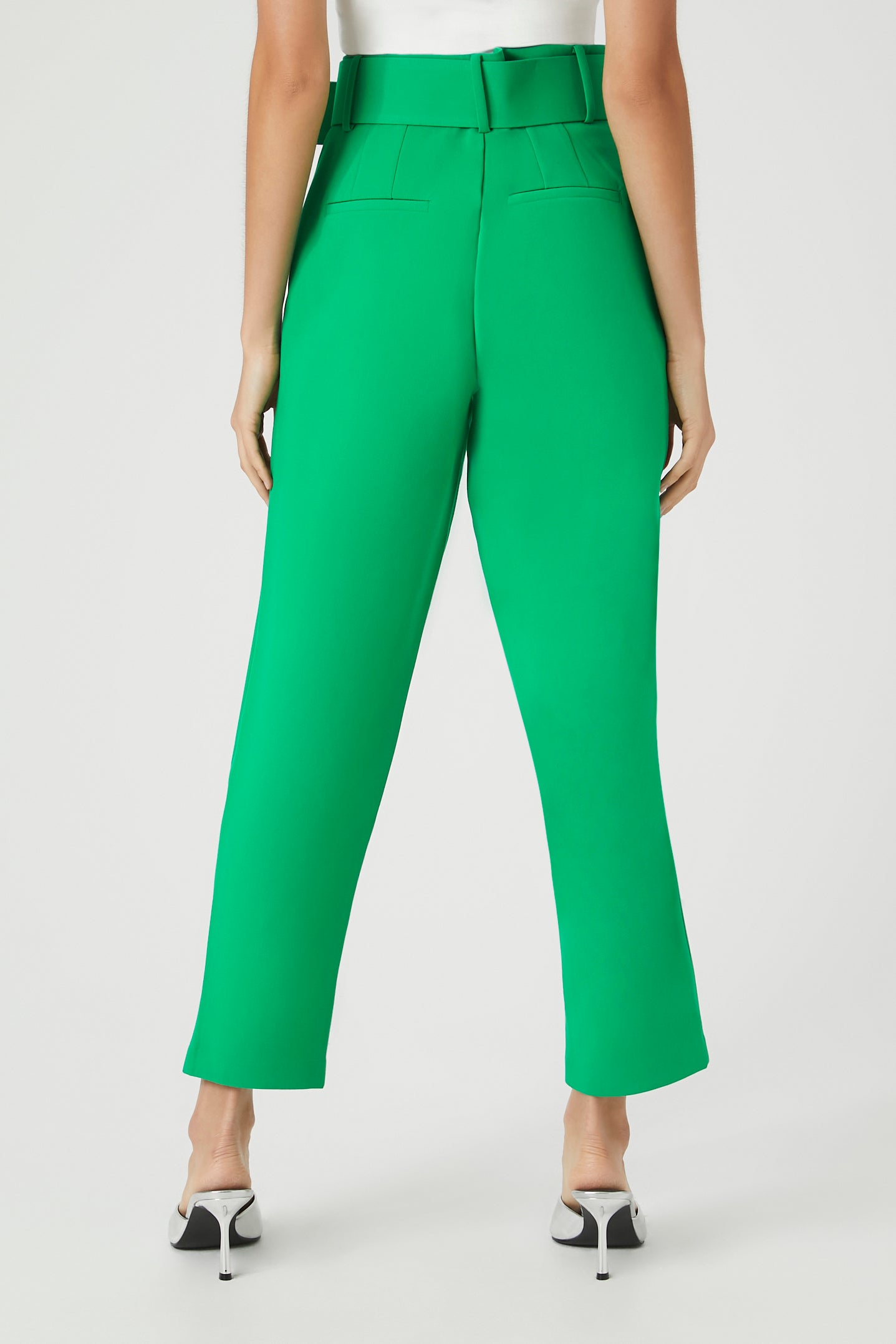 High-Waisted Trousers with Straight-Leg and Ankle Belt