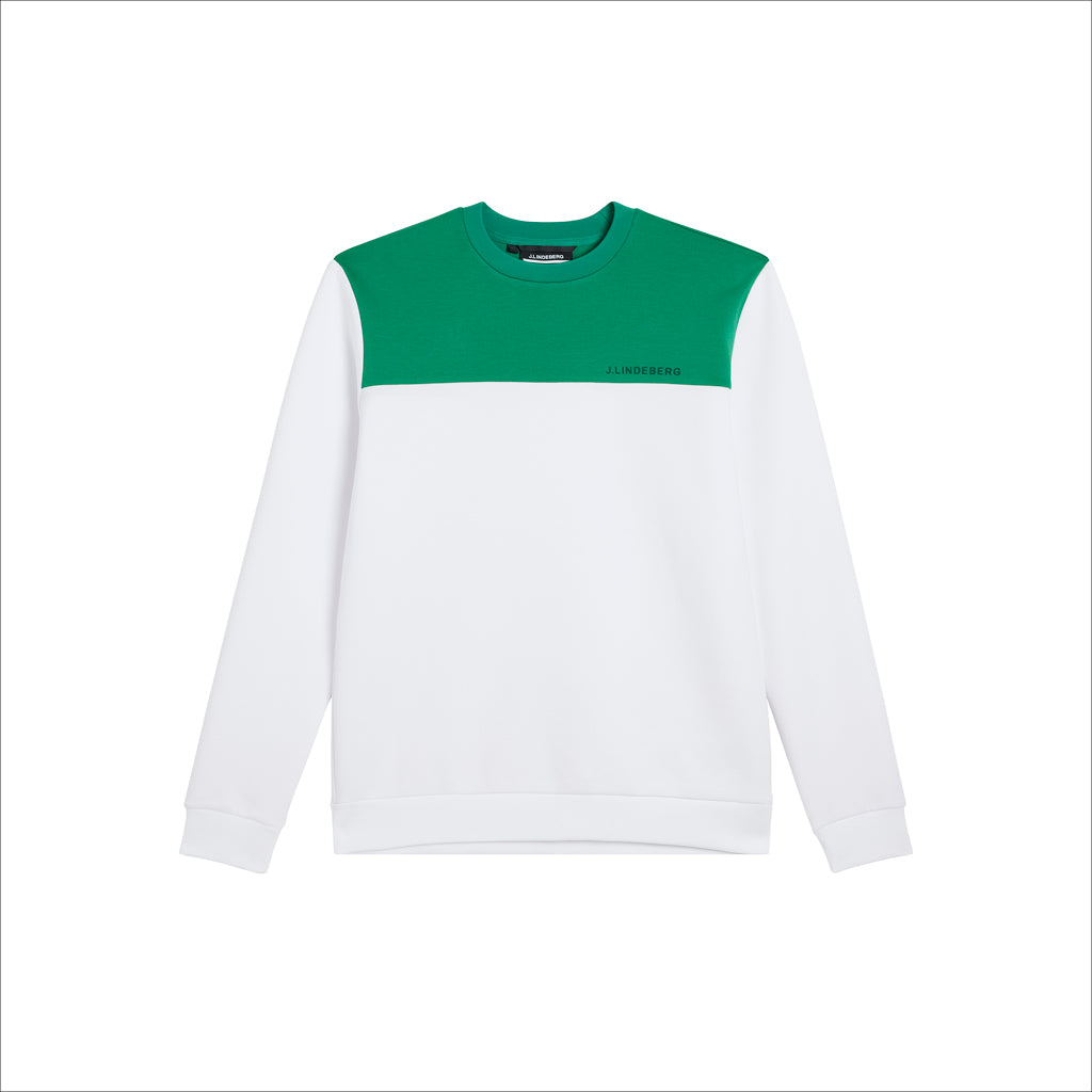 J. Lindeberg White Jeff Crew Neck Shirt