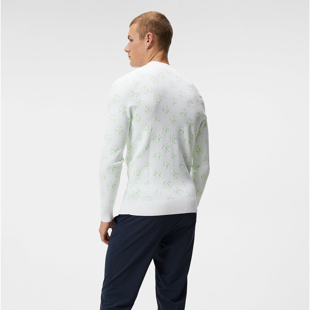 J. Lindeberg White Sphere Dot Gus Jacquard Sweater