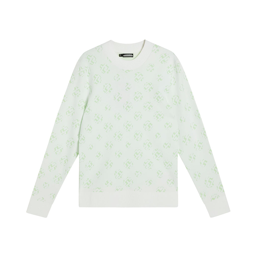 J. Lindeberg White Sphere Dot Gus Jacquard Sweater