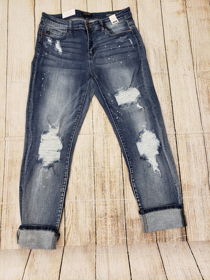 Judy Blue Boyfriend Fit Distressed Jeans