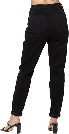 Judy Blue Double Roll Cuff Jogger in Jet Black - SEO result: Judy Blue Double Roll Cuff Jogger - Jet Black