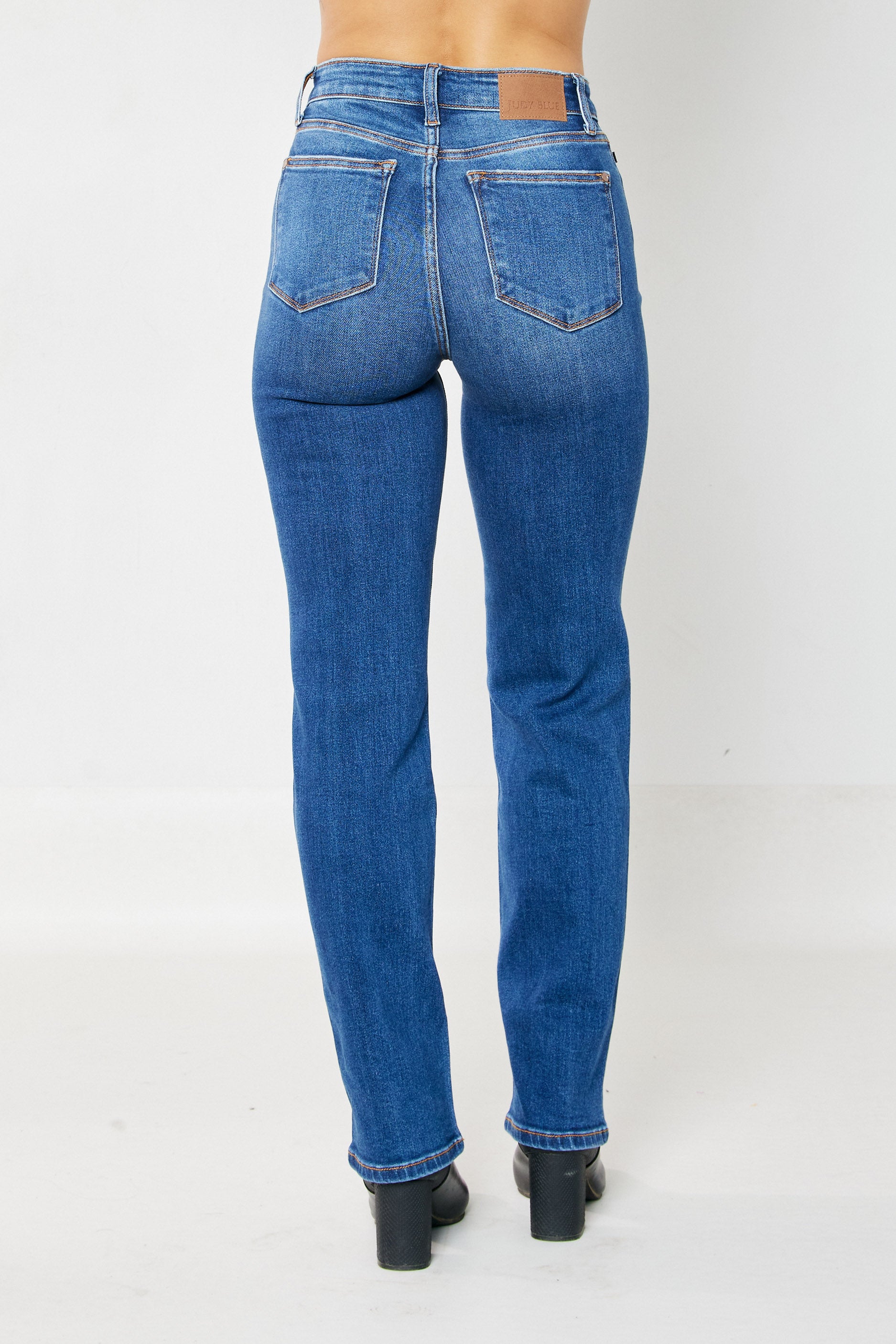 Judy Blue High Waist Straight Leg Jeans with Hidden Button-Fly