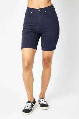 Judy Blue Tummy Control Bermuda Shorts - Garment Dyed