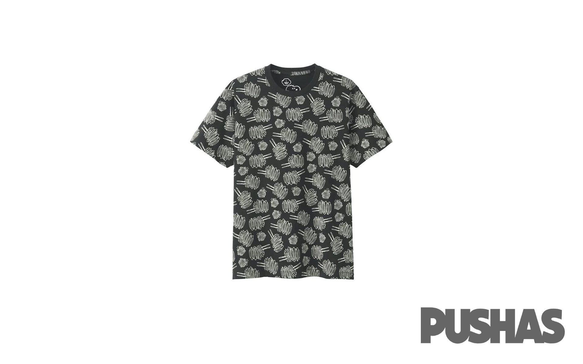 KAWS Uniqlo Peanuts Dust Cloud All Over T-Shirt Black 2017