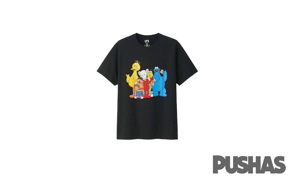 KAWS Uniqlo Sesame Street Group #2 Tee - Black - Asia Sizing