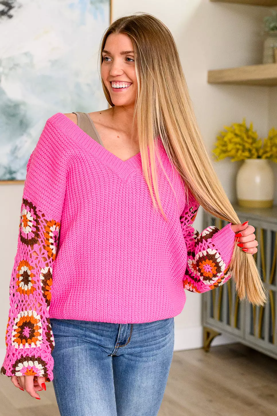 Knit Sweater V-Neck - Can't Stop Feeling