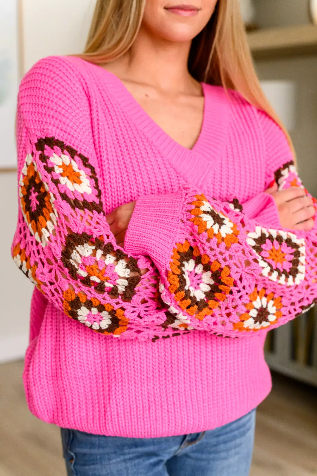 Knit Sweater V-Neck - Can't Stop Feeling