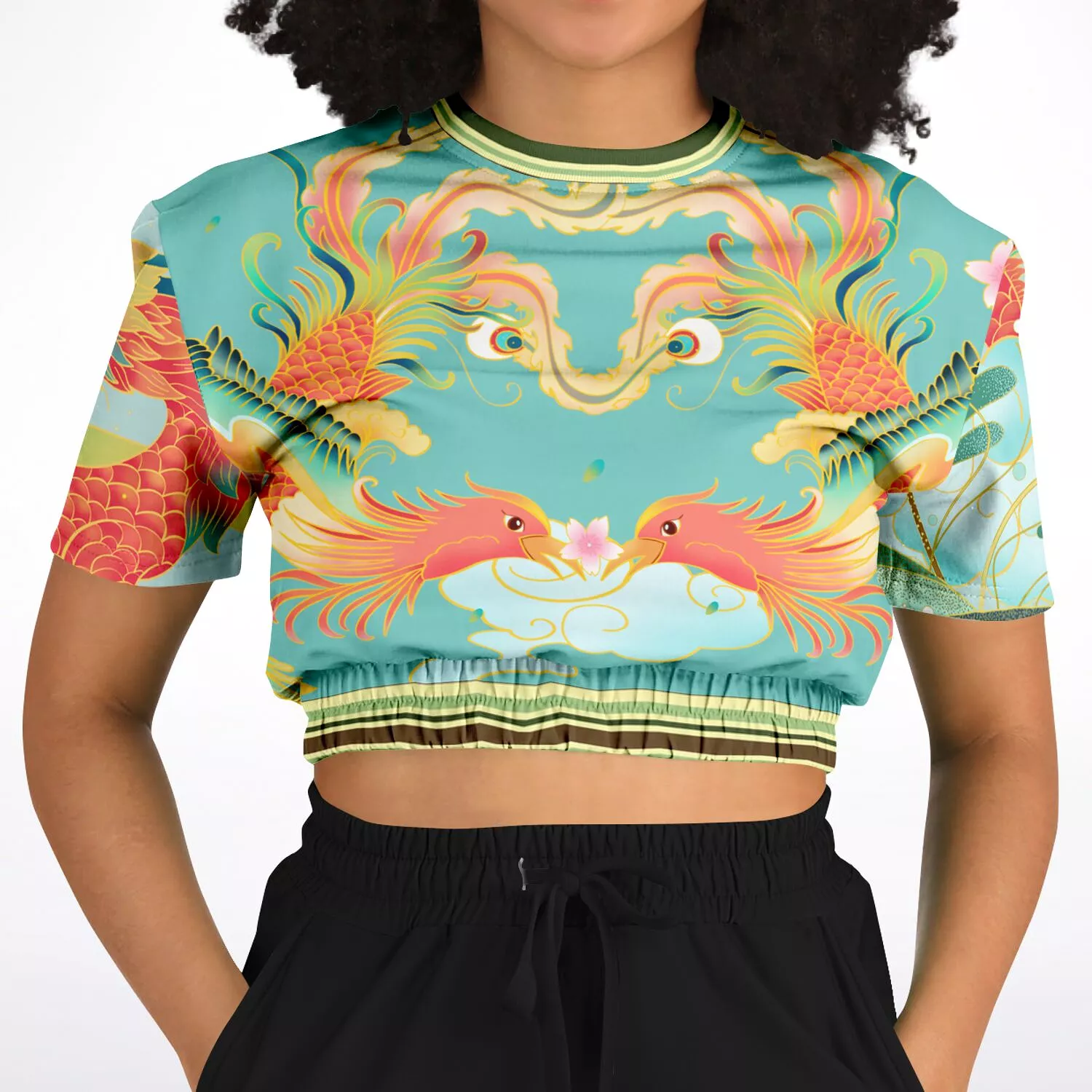 Koi Dragon Cropped Sweater