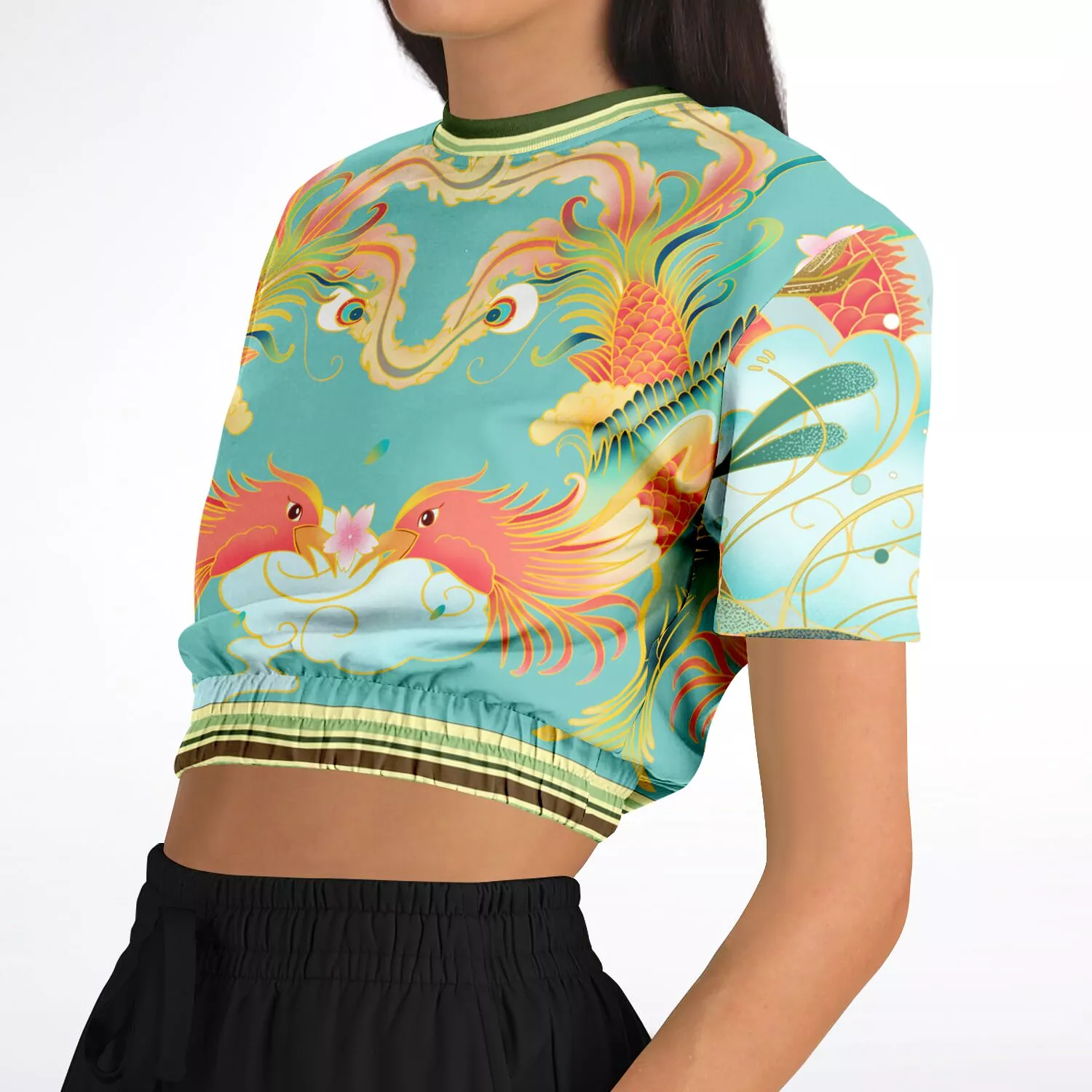 Koi Dragon Cropped Sweater