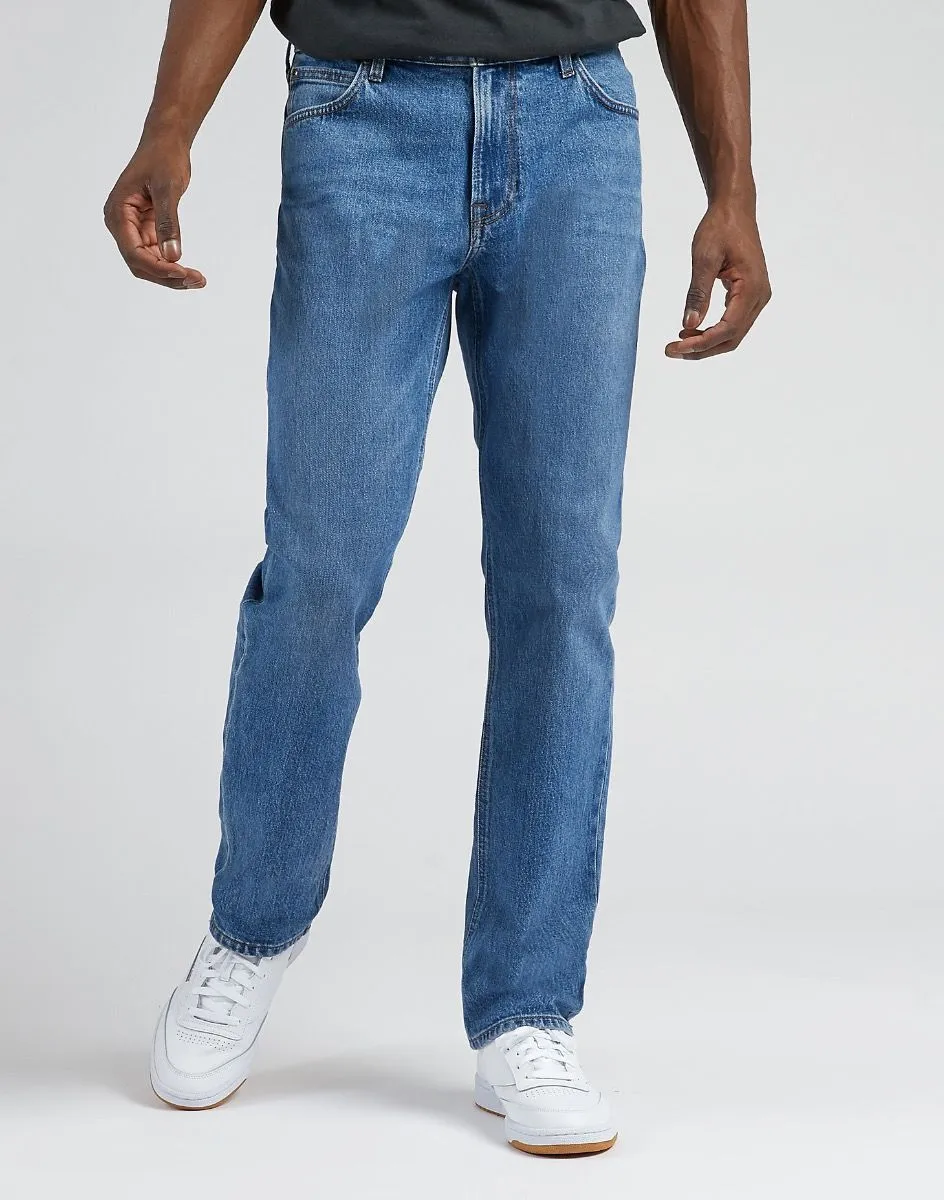 Lee West Relaxed Straight Into Blue Worn Denim Jeans