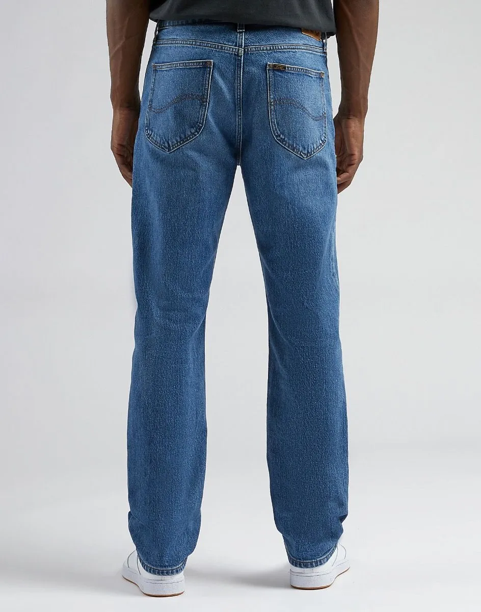 Lee West Relaxed Straight Into Blue Worn Denim Jeans