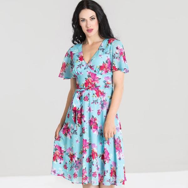 Light Blue Floral Retro Dress - Buy Now!